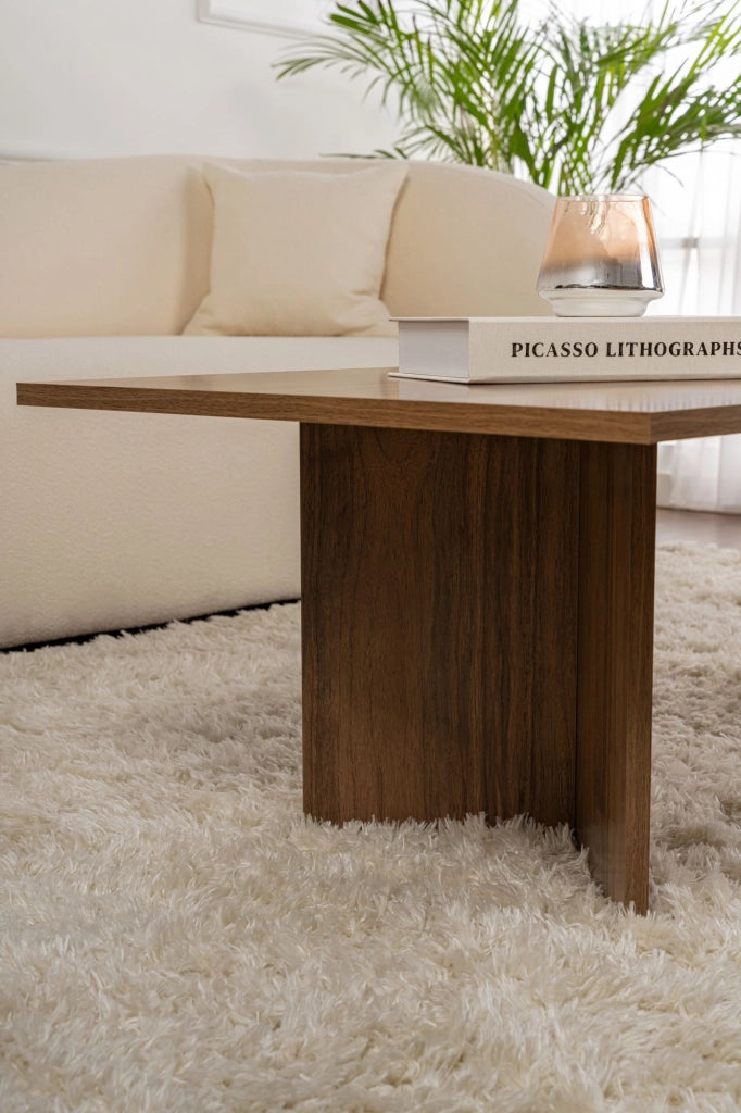 Tavolino da caffè in legno "Sabin" - 60 x 119 x 40 cm - Noce