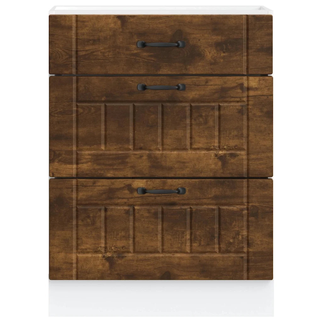 Base da Cucina Lucca Rovere Fumo in Legno Multistrato