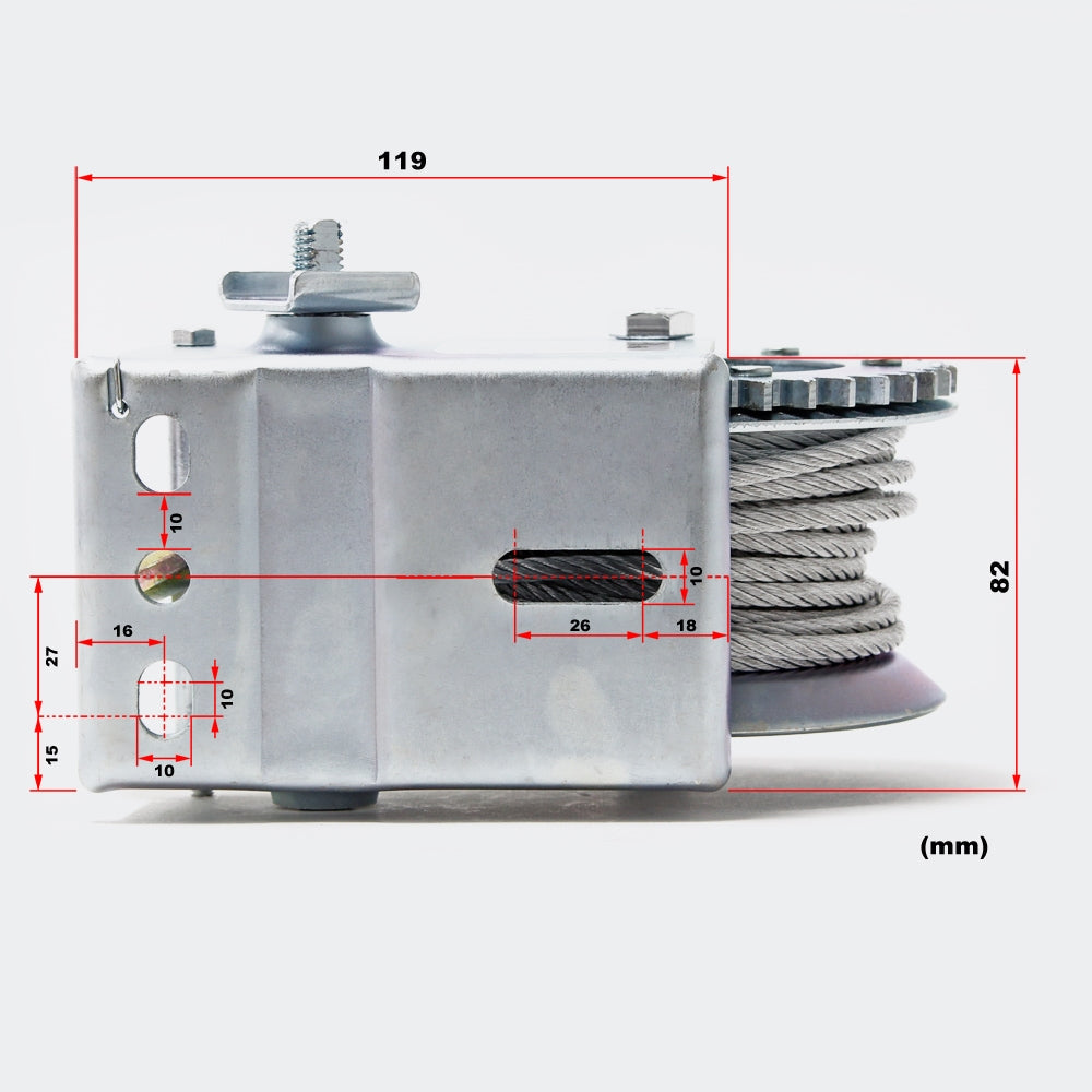 Verricello manuale da alaggio 350kg 10m 1 via 3.2:1 attrezzi garage officina fai da te 3416040