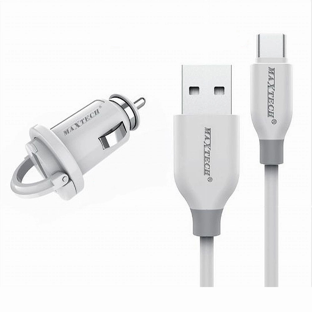 Trade Shop - Kit Caricabatteria Auto 5v-2.1a Cavo Type-c Usb 1mt Ricarica 10w Maxtech Ma-tc02 -