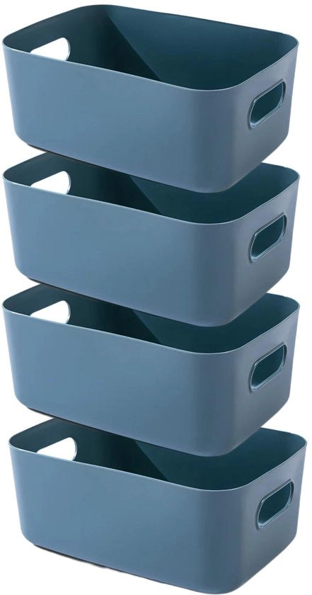 Organizzatore per Cucina/Bagno in Plastica di Alta Qualità - Set di 3 Dimensioni - 20x15x7 cm/25x18x10 cm/30x20x12 cm - Sostenibile e Colorato