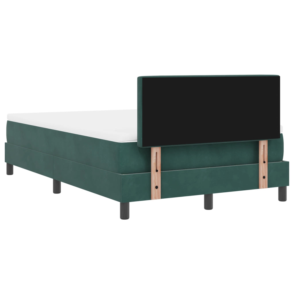 Letto Box Spring con Materasso Verde Scuro 120x200 cm Velluto