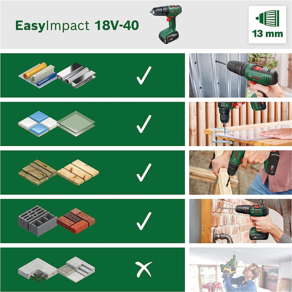 TRAPANO BOSCH 18V-40 EASY IMPACT