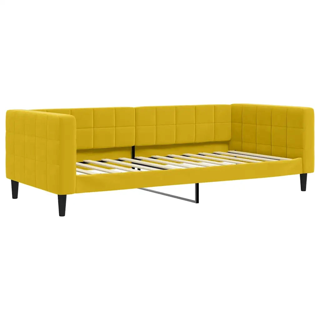 Divano Letto con Materasso Giallo 90x200 cm in Velluto 3196672