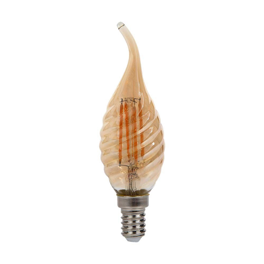 Coperchio ambra del filamento a candela intrecciato da 4w con punta 2200K E14