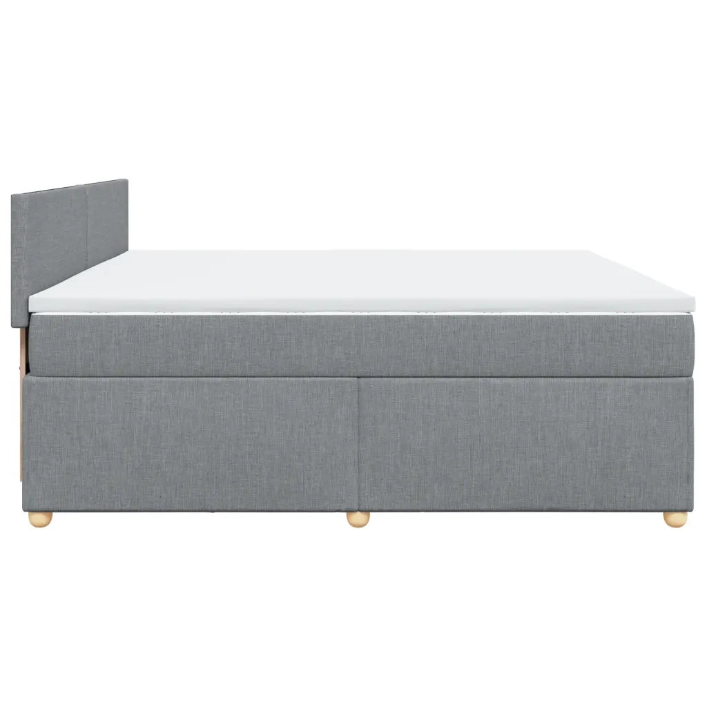 Giroletto a Molle con Materasso Grigio Chiaro 200x200cm Tessuto 3286780