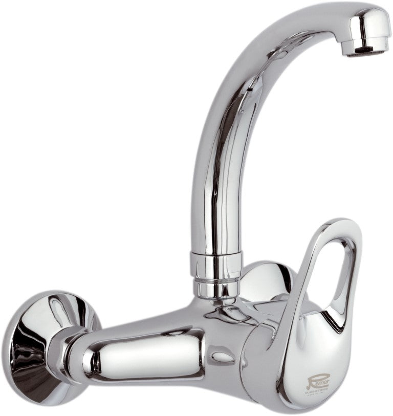 Rubinetto lavello a muro, bocca modello corto - serie remix