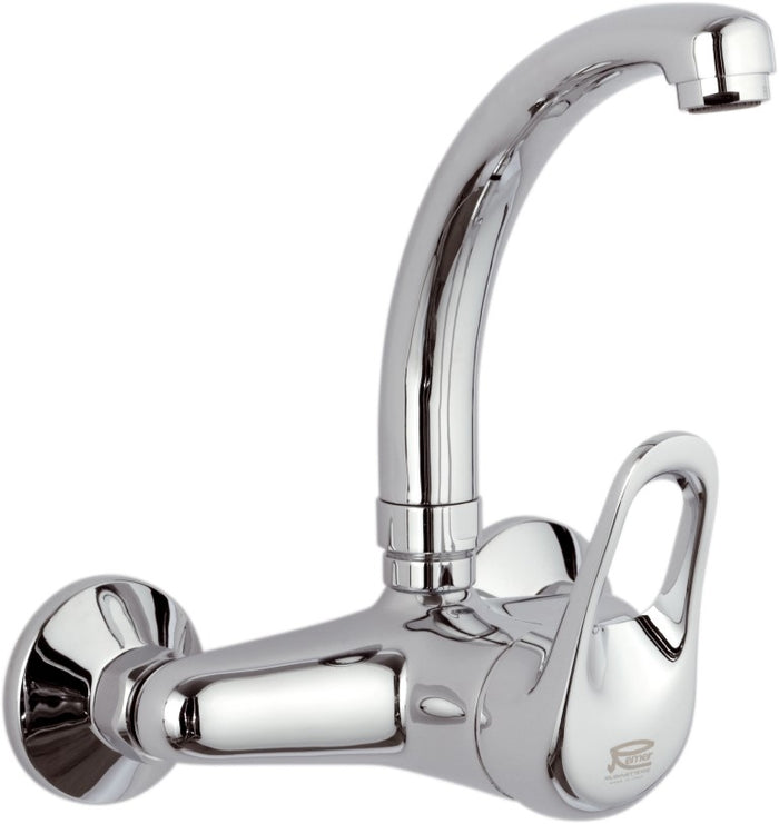 Rubinetto lavello a muro, bocca modello corto - serie remix