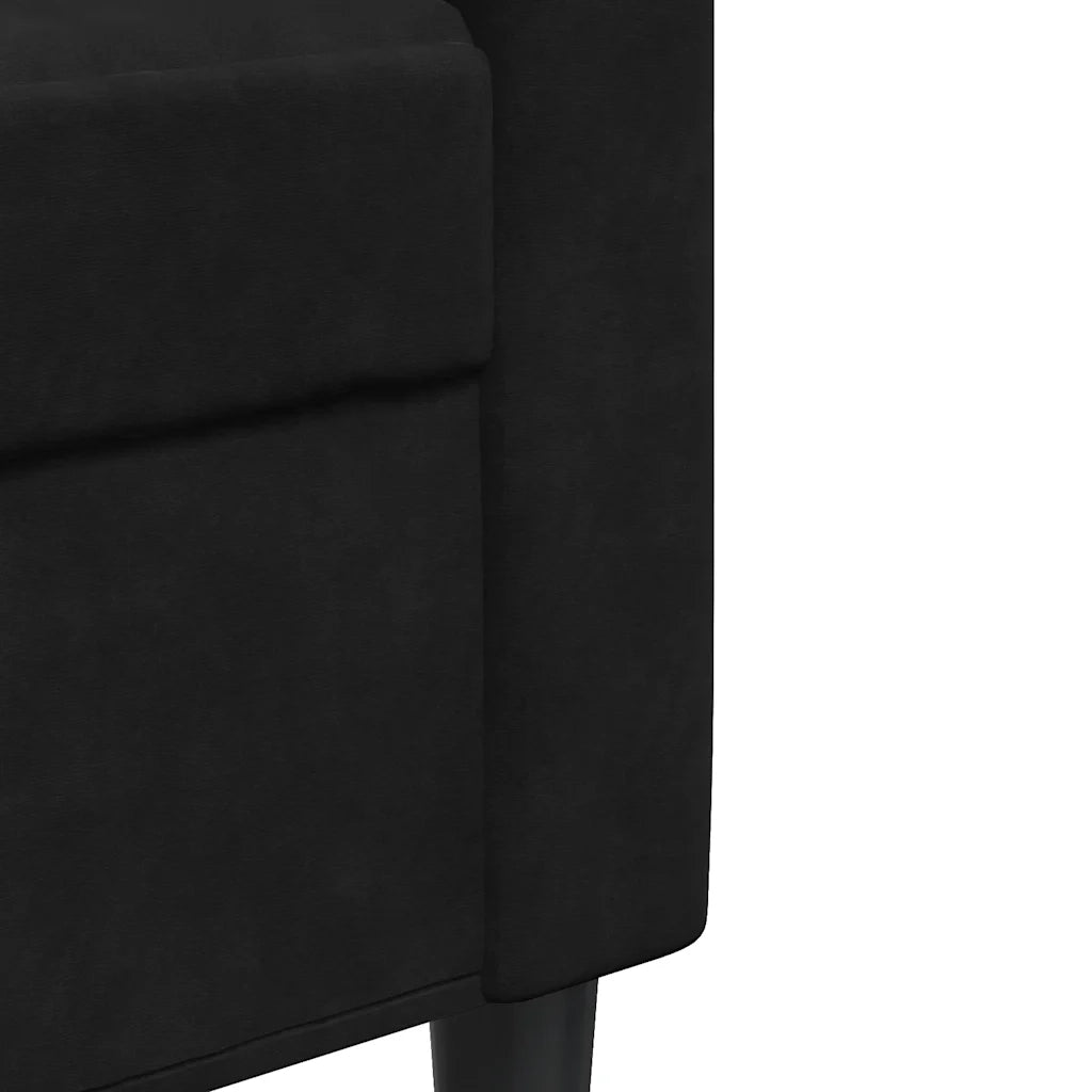 vidaXL Set di Divani 3 pz con Cuscini Nero in Velluto