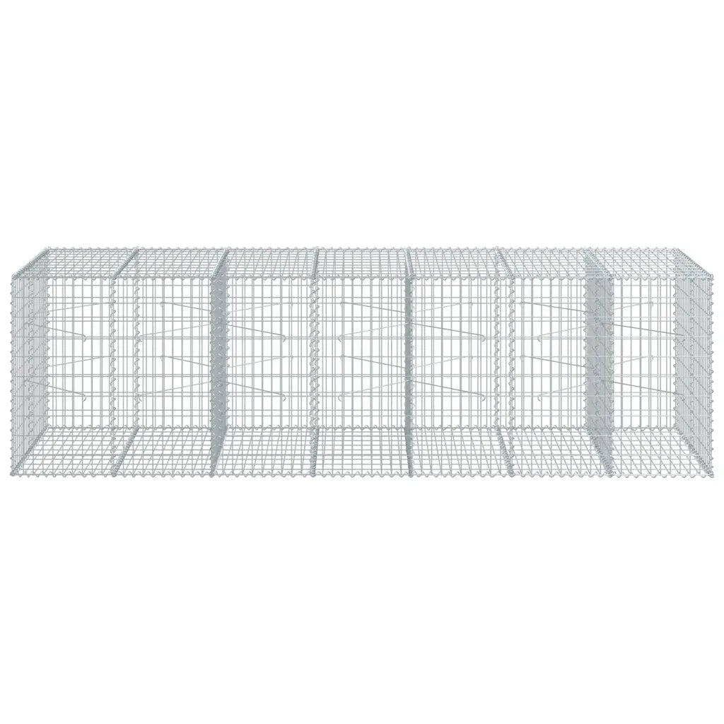 Cesto Gabbione con Copertura 350x100x100 cm in Ferro Zincato