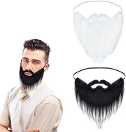 Nepbaarden 2 Stuks - Grappige Kerstmanbaard/Nepsnor - Zelfklevend - Verstelbaar Elastisch Touw - Accessori per Costumi - Leggero Veloce Plume - Accessori per Costumi