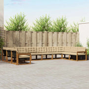 Set di divani da esterno con cuscino 10 pcs Naturale e Beige 3369884