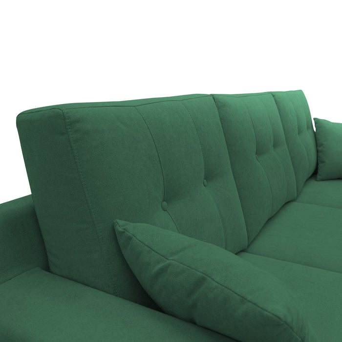 Danish Divano angolare REVERSIBILE in tessuto morbido impermeabile T02 237 cm verde