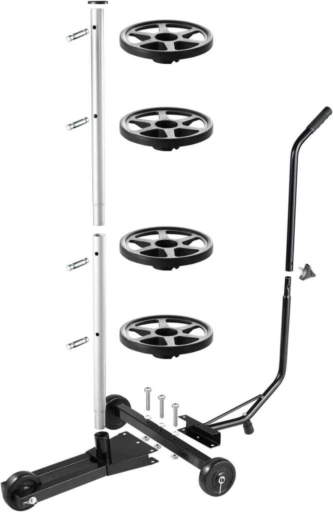 Monzana Carrello Porta Pneumatici 225mm in Alluminio 3 rotelle Copertura Protezione carico Max. 100kg Supporto per Cerchioni