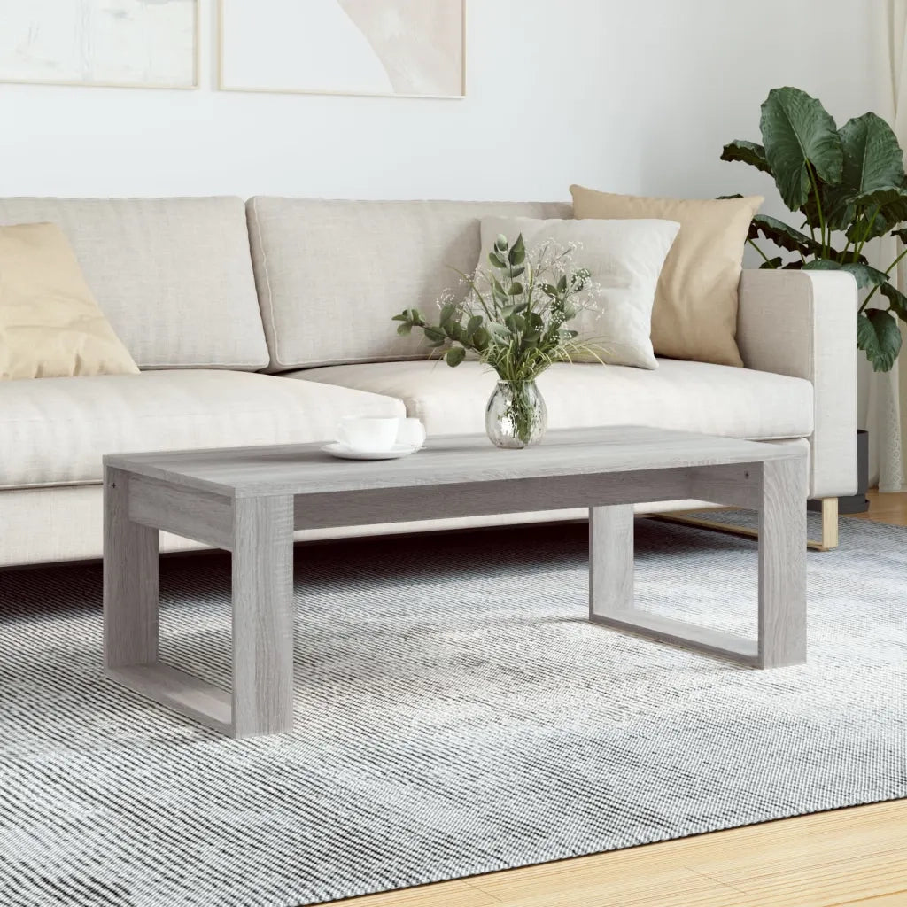 Tavolino da Salotto-Tavolino da soggiorno-Tavolo Grigio Sonoma 102x50x35cm Legno Multistrato