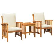 Set Divano da Giardino con cuscino 3 pz | Set Salotto da Giardino Olio Naturale