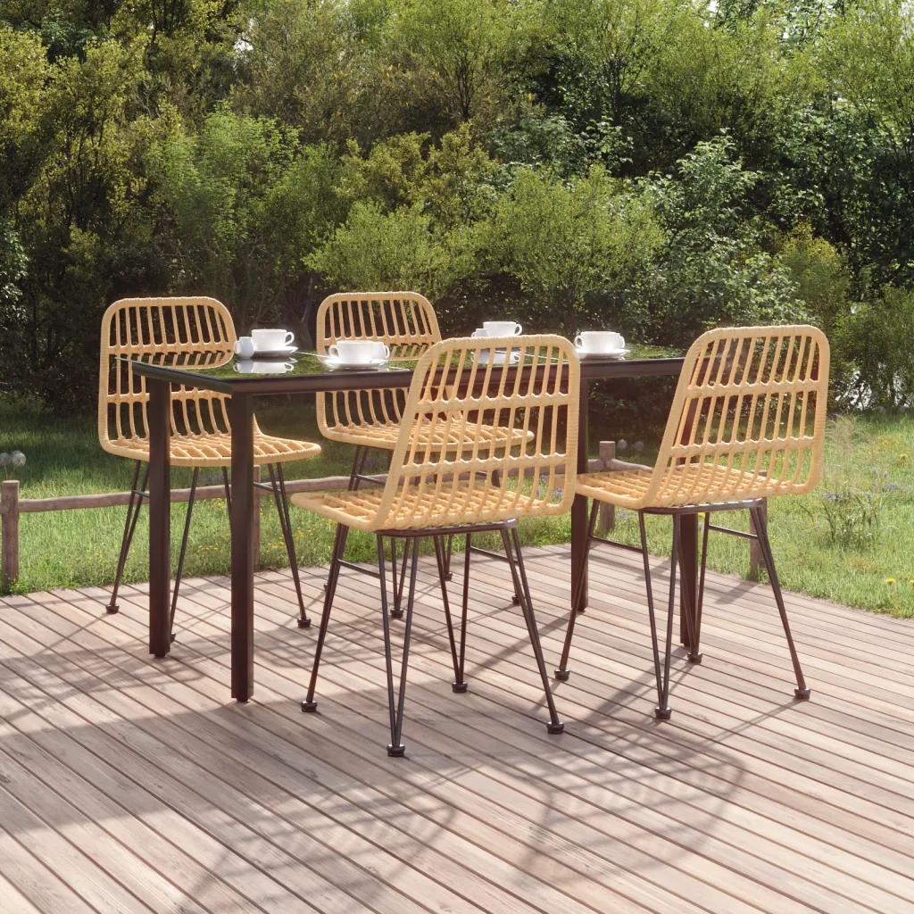 Set da Pranzo da Giardino 5 pz in Polyrattan cod mxl 35757