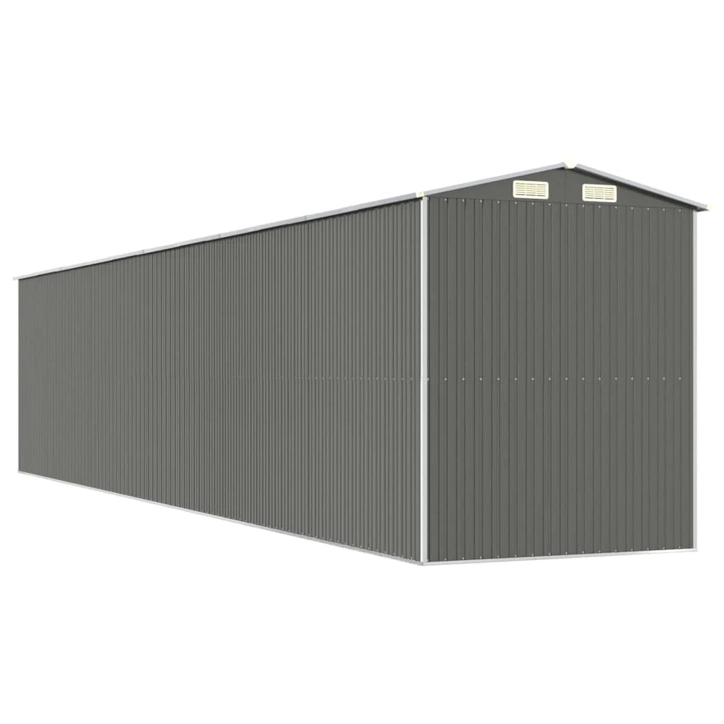 Casetta da giardino cabina ripostiglio casetta da esterno robusta casetta per attrezzi colore chiaro 192 x 938 x 223 cm acciaio zincato grigio 02_0022264