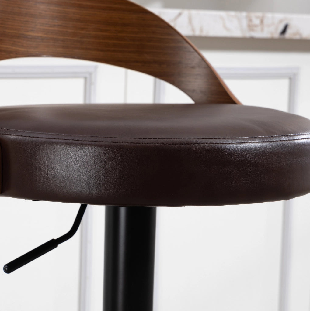 Set 2 sgabelli da bar girevoli regolabili in altezza 62-83 cm in PU marrone con struttura nera