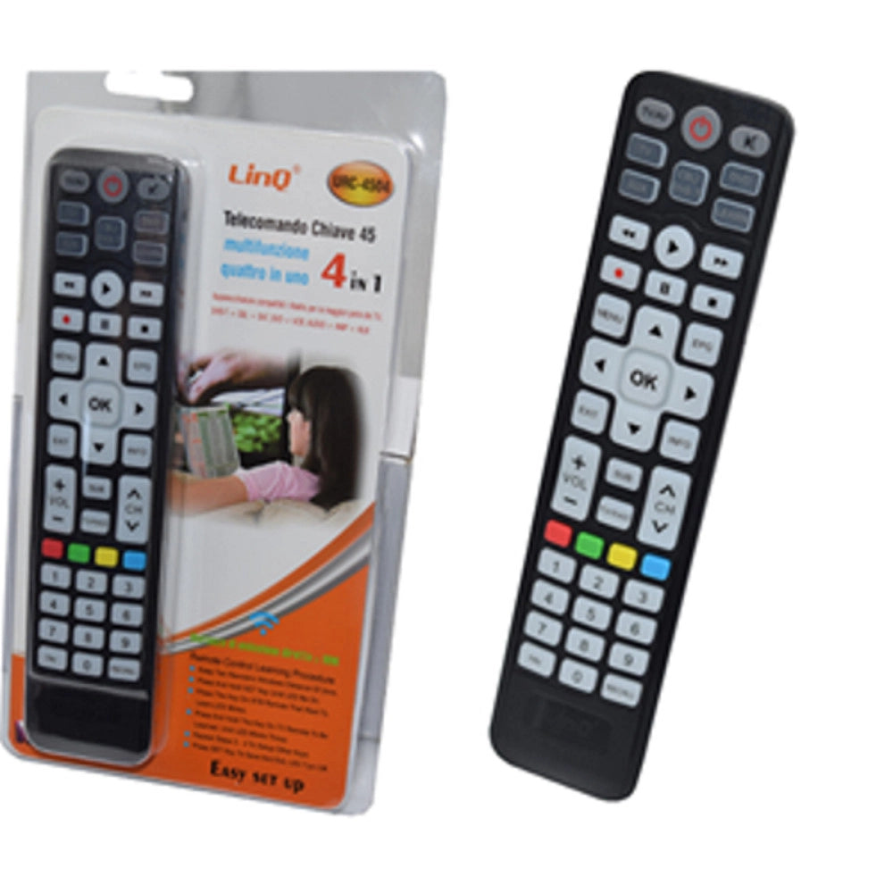 Trade Shop - Telecomando Universale 4in1 Urc-4504 Tv Dvb-t Cbl Sat Dvd Vcr Audio Amp Aux Lcd Led -