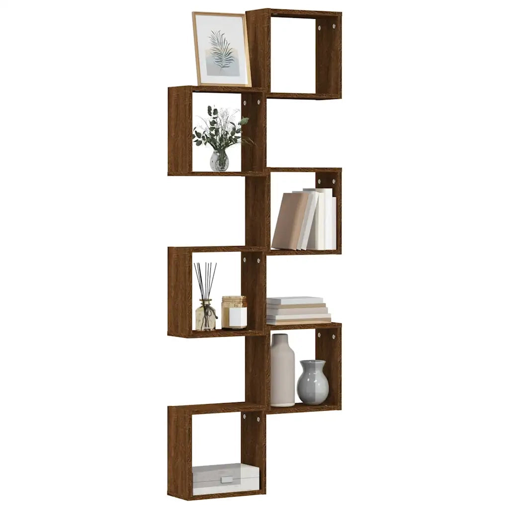 Mensole a Cubo 6 pz Rovere Marrone 30x15x30 cm 815887