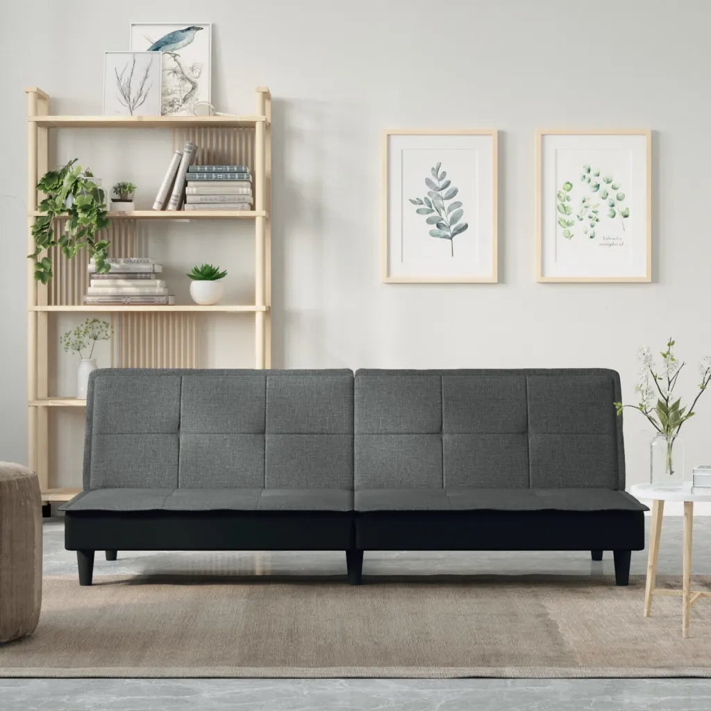 Divano Letto Grigio Scuro in Tessuto 351914