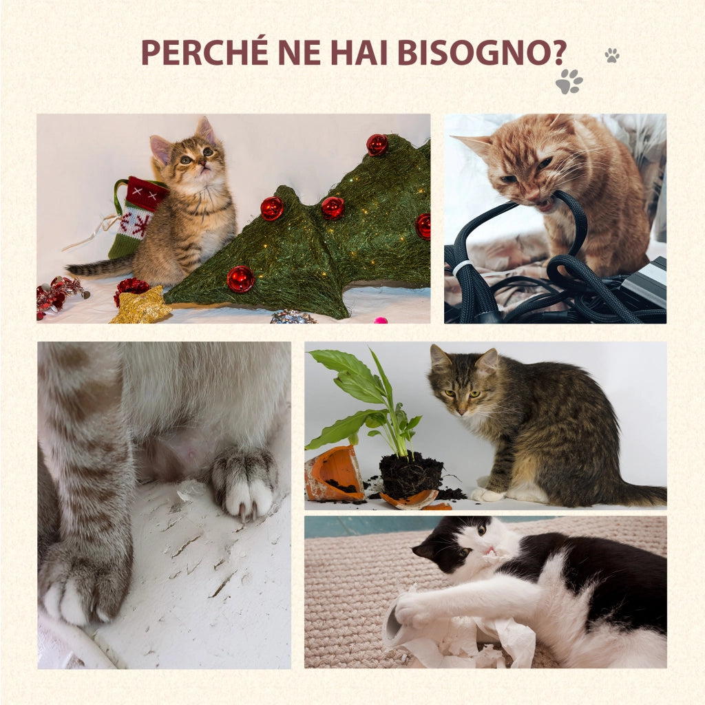 Tiragraffi per Gatti con Cuccia, Amaca, e Pali in Sisal, Grigio