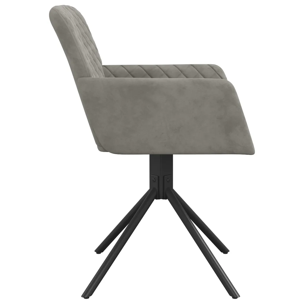 Sedie da Pranzo Girevoli 2 pz Grigio Chiaro in Velluto cod mxl 12265