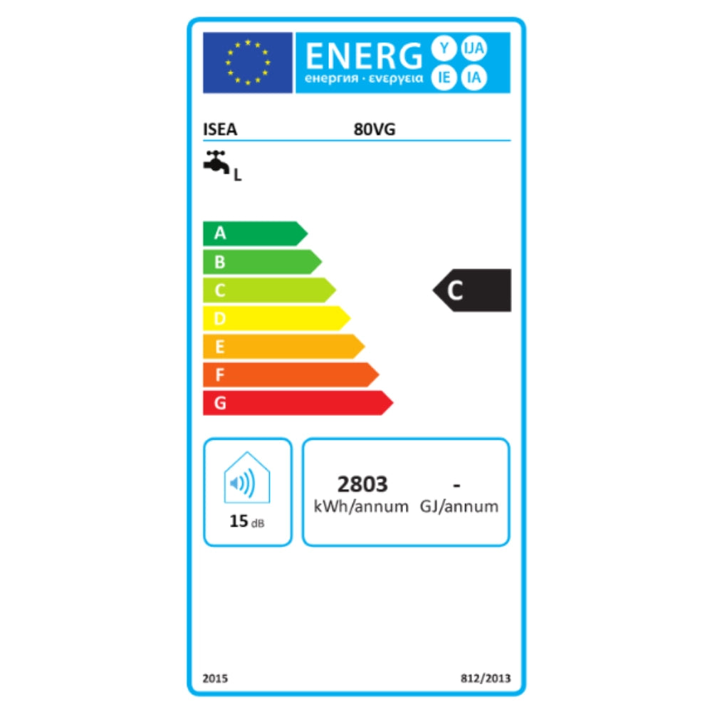 Scaldabagno elettrico isea jazz verticale garanzia 2 anni classe energetica c *** capacità 80 litri, confezione 1