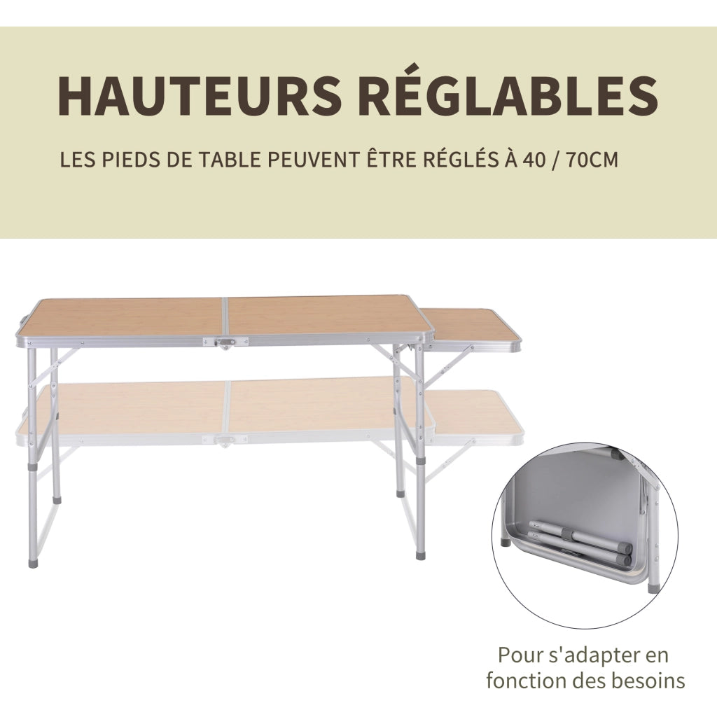 Tavolo pieghevole allungabile da giardino ¨C zephmum ¨C alluminio MDF effetto bamb¨´