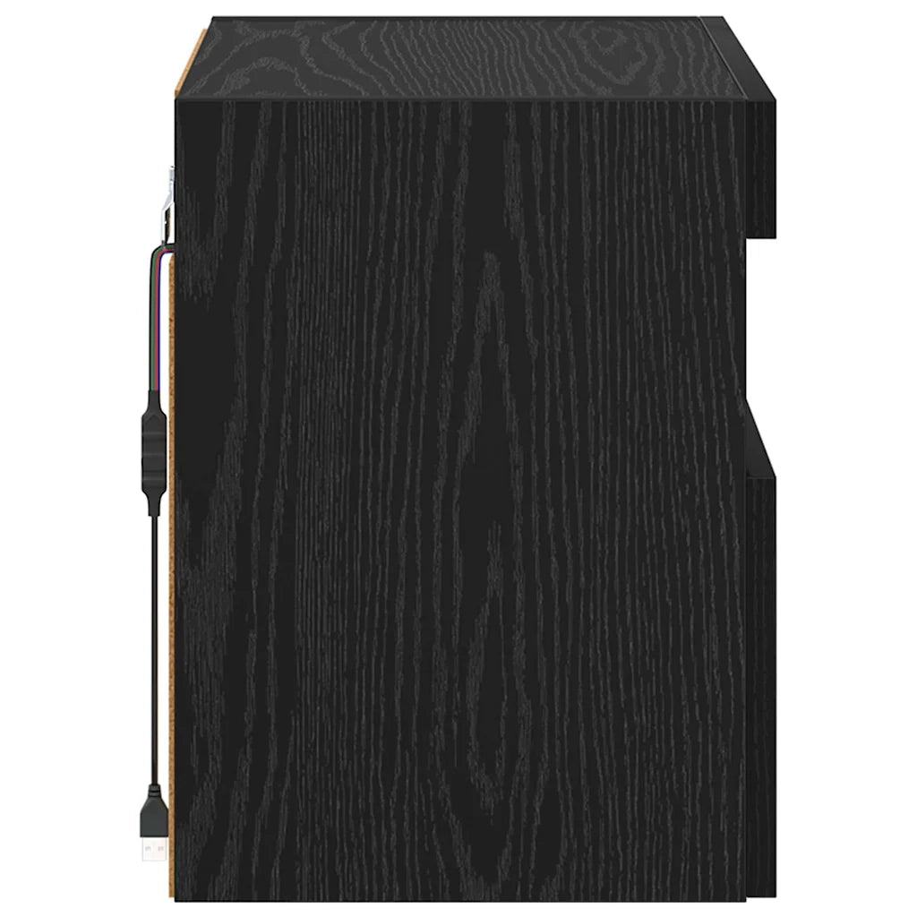 Mobiletti TV da Parete 2 pcs Rovere Nero 40 x 30 x 40 cm 882976