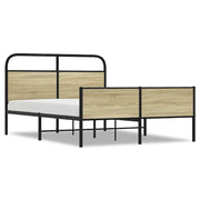 Letto matrimoniale | Letto per adulti | Giroletto senza Materasso Rovere Sonoma 120x200cm in Truciolato