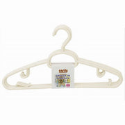 Trade Shop - Set 5 Pz Grucce In Plastica Stampelle Appendiabito Pantaloni Giacche Beige 79326 -