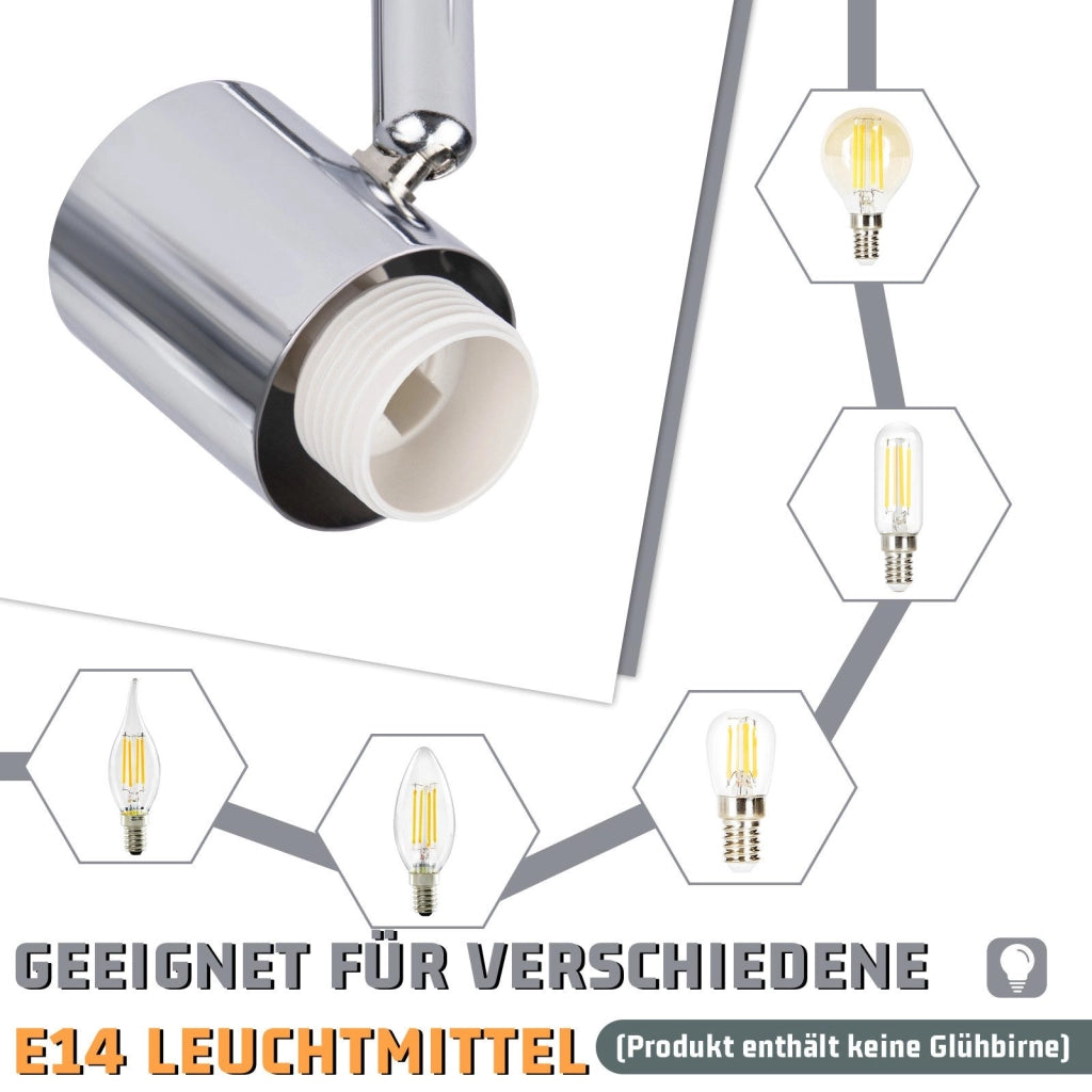 ZMH Faretto da soffitto 6 luci E14 vetro bianco moderni per soggiorno