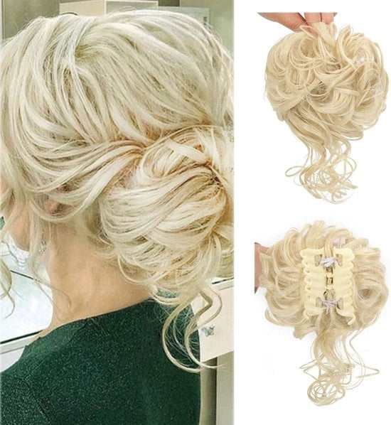 Clip da capelli a nodi - Inseribile - Velocemente incastrabile - Con chiusura a gomito - 12 x 8 x 5 cm - Biondo