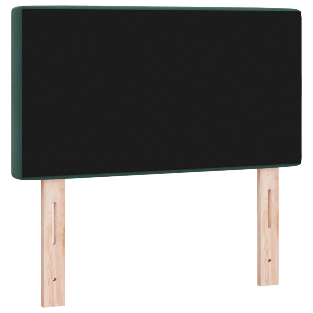 Testata Letto LED Trapuntata con Bottoni in Cristallo Verde Scuro 80 cm Velluto