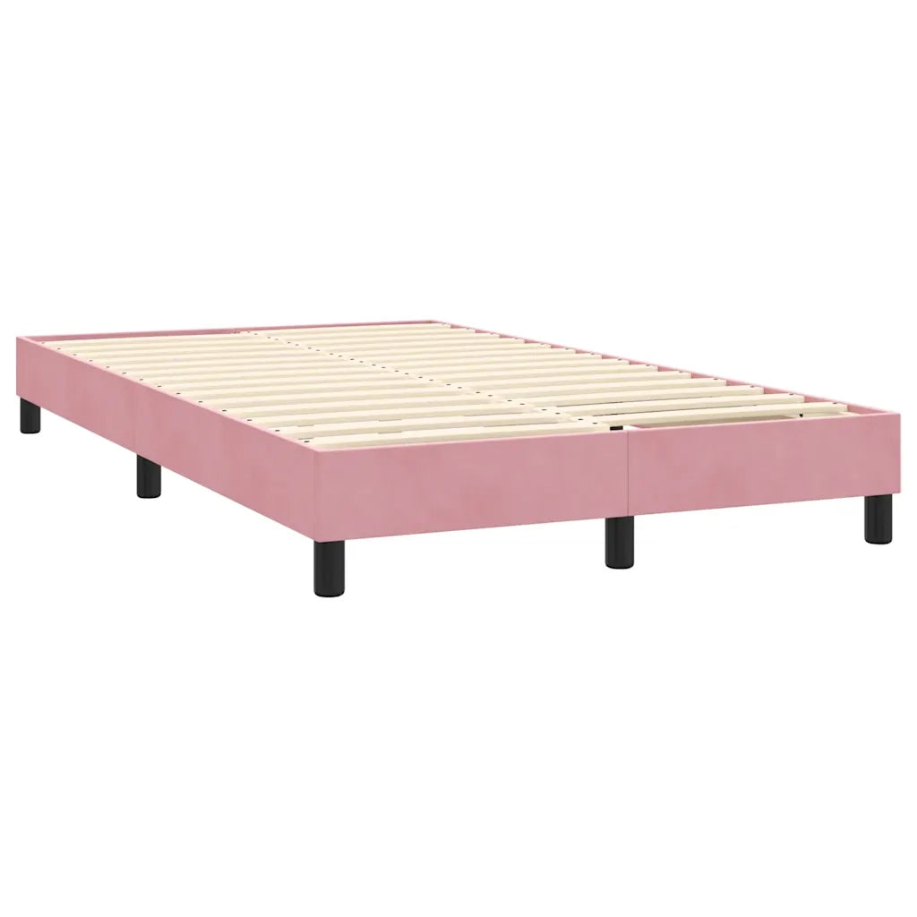 Giroletto a Molle con Materasso Rosa 120x220 cm in Velluto 3316256