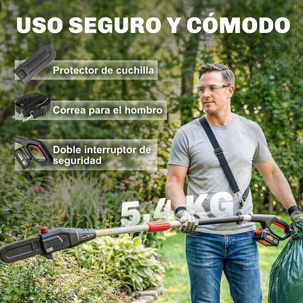 Motosega Elettrica Telescopica 1,94-2,56 m ¨C Xylo ¨C 2 Batterie 4,0 Ah Lubrificazione Automatica