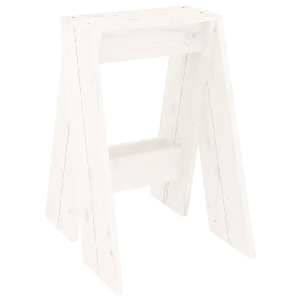 Sgabelli 2 pz Bianchi 40x40x60 cm in Legno Massello di Pino cod mxl 50314