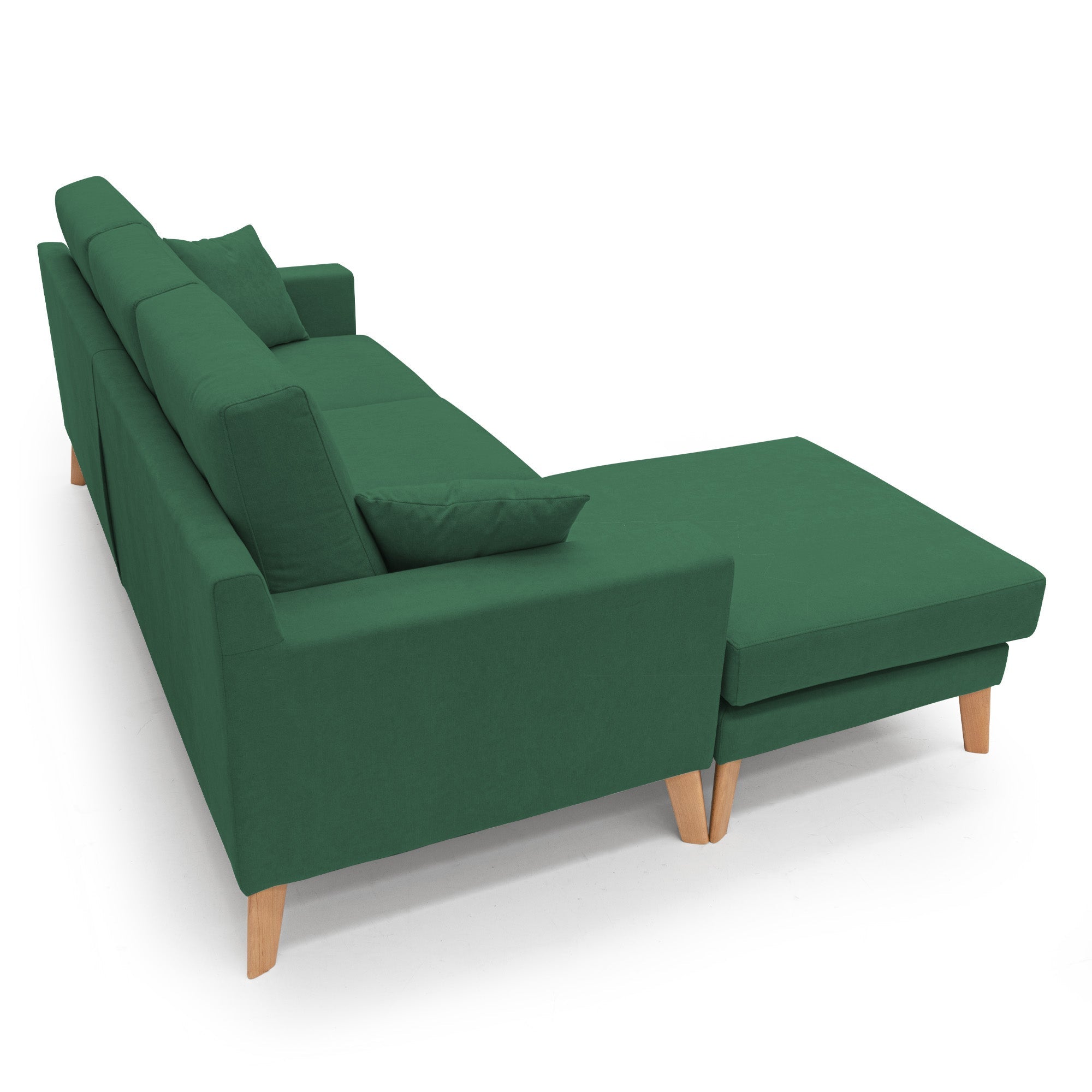 Danish Divano angolare REVERSIBILE in tessuto morbido impermeabile T02 237 cm verde