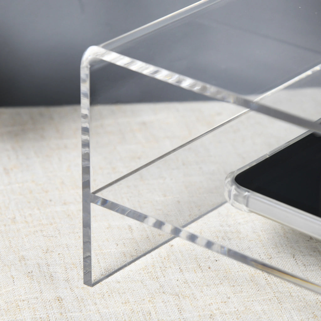 Supporto Monitor con Tastiera ¨C Minimal ¨C Acrilico Trasparente 50.8x19x12cm
