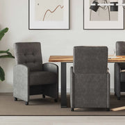 Sedie da Pranzo con Ruote con ruote 2 pcs Nero 58 x 67 x 97 cm 42017892