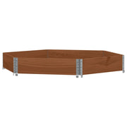 Fioriera esagonale rialzata per piante fiori e patio/giardino 160 x 160 cm legno massello di pino marrone 02_0039882