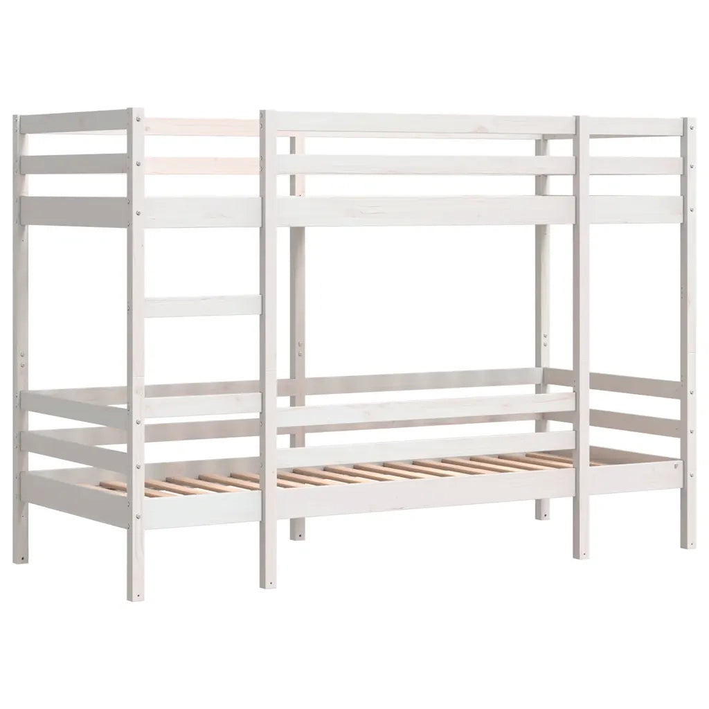 Letto a Castello senza Materasso Bianco 90x190cm Massello Pino 3284222