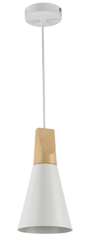Lampada pendente Pendant in Metallo e Legno Bicones Bianco