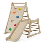 Struttura per arrampicata indoor 105 x 176,5 x 122,5 cm 3 attività divertenti e sicure realizzata in legno naturale 20_0018849