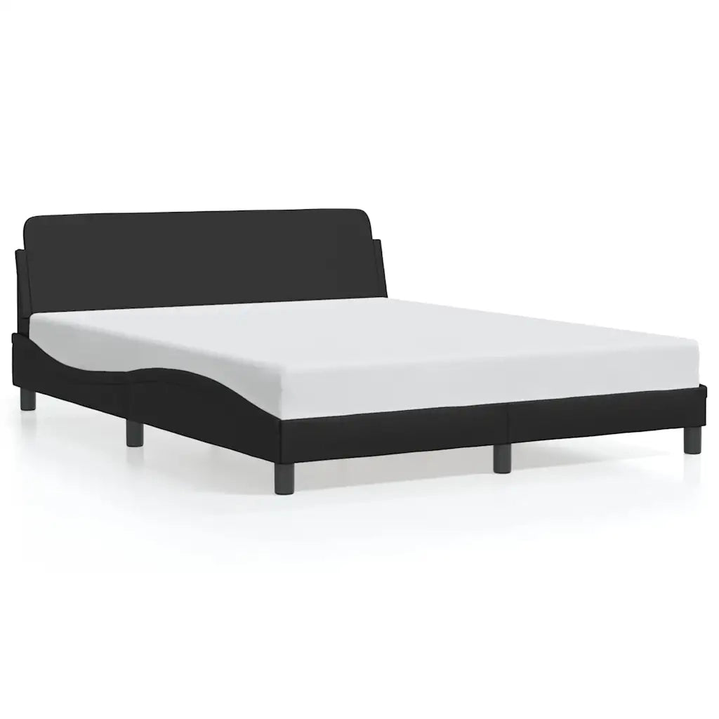 Giroletto-Struttura Letto Dover Nero 160x200 cm in Similpelle