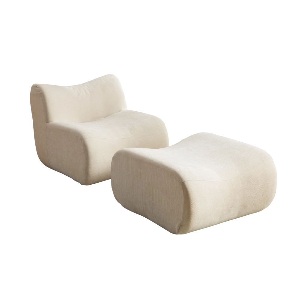 Divano compressato in ciniglia beige senza montaggio; con comfort effetto materasso