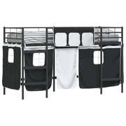 Struttura del Letto Loft per Bambini | Letto Infantile | Lettino con Tendine Nero