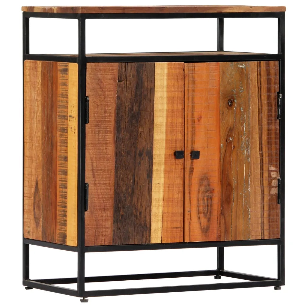 Credenza | Madia | Buffet da pranzo | Armadio da pranzo 60x35x76 cm in Legno Massello di Recupero e Acciaio